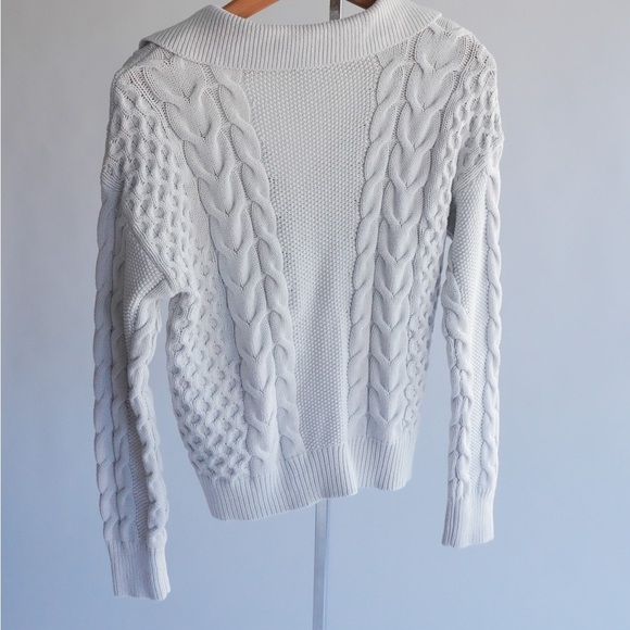 Parker Women's Creamy Gray Cable Knit Cardigan Size XS - Picture 9 of 10